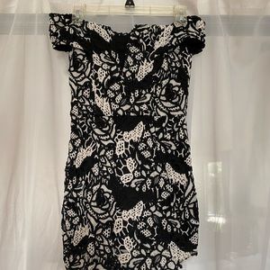 Missguided off shoulder asymmetrical dress